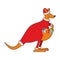 Santa Claus Australia. Australian Kangaroo Santa. Wallaby in Christmas cap. Gifts in bag. Marsupials bears gifts in pouch