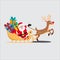 Santa claus with bag of gifts flying vector image