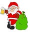 Santa Claus With Beer