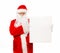 Santa Claus with blank notice board