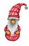 Santa Claus in a cap, tumbler in a checkered cloak and mittens