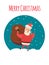 Santa Claus carrying sack full of gifts. Xmas time. Christmas coming. Vector illustration for your web design.