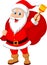Santa Claus cartoon with bell carrying sack
