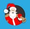 Santa Claus Cartoon inside circle