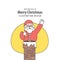 Santa Claus caught in the chimney illustration vector on white b