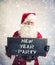 Santa Claus with chalkboard