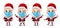 Santa claus character vector set. Christmas santa collection wearing face mask for covid-19 campaign for new normal xmas elements.