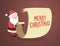 Santa Claus checking list with the Merry Christmas message. Vector illustration