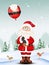 Santa Claus with Christmas balloons