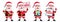 Santa claus christmas character vector set. Santa claus in 3d characters with placard and gift waving and friendly gestures.