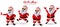 Santa claus christmas character vector set. Santa claus 3d characters with sunglasses in running, jumping, jolly and cheerful pose