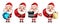 Santa claus christmas character vector set. Santa claus in 3d christmas characters showing and holding gift and letter elements.