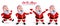 Santa claus christmas character vector set. Santa claus 3d jolly characters in running, standing and cheerful post and gestures.