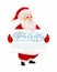 Santa Claus with christmas greetings banner