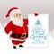 Santa Claus with christmas greetings banner