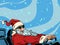 santa claus christmas The New Year is approaching customers, the announcement of upcoming discounts and promotions in
