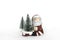 Santa Claus and Christmas tree Christmas composition winter new year concept.- Image