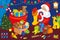 Santa Claus Collects Gifts Children Christmas Bag