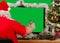 Santa Claus congratulates everyone on Christmas Eve via the Internet