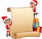 Santa Claus Couple Holding Blank Parchment