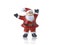 Santa claus Cute ceramic dolls statues decorations in Merry Christmas with on white background