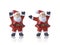 Santa claus Cute ceramic dolls statues decorations in Merry Christmas with on white background