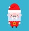 Santa Claus Cute kawaii isolated. funny Christmas cartoon style. kids character. Xmas Childrens style