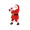 Santa Claus dancing disco cartoon funny character.