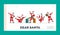 Santa Claus Dancing Landing Page Template. Funny Christmas Characters Making Dab Move, Dance Break and Hip Hop Dance