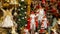 Santa Claus and decorations at the famous christkindlmarkt of Salzburg in Austria