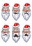 Santa Claus different emotions set