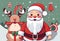 Santa Claus in different poses. Christmas character, photos, v12
