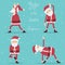 Santa Claus doing yoga.