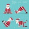 Santa Claus doing yoga.Vector holiday illustration