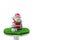 Santa Claus dolls and snowman for Christmas decorations isolated on whith background