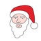 Santa Claus doodle face,Christmas or New Year festive character,social media fairy avatar.Use for holiday postcards,posters,