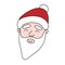 Santa Claus doodle face,Christmas or New Year festive character,social media fairy avatar.Use for holiday postcards,posters,