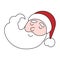 Santa Claus doodle face,Christmas or New Year festive character,social media fairy avatar.Use for holiday postcards,posters,