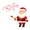 Santa Claus draw a holiday congratulation