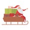 Santa Claus driver sled delivery illustration