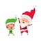 Santa claus with elf moving avatar character