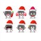 Santa Claus emoticons with audio speaker cartoon character