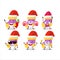Santa Claus emoticons with baby purple socks cartoon character