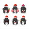 Santa Claus emoticons with black appron cartoon character