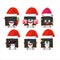 Santa Claus emoticons with blackboard cartoon character