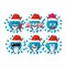 Santa Claus emoticons with bovine virus cartoon character