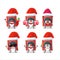 Santa Claus emoticons with can of tomato cartoon character