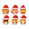 Santa Claus emoticons with cylindrical firecracker cartoon character