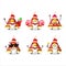 Santa Claus emoticons with firecracker smoke cone cartoon character