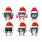 Santa Claus emoticons with granade firecracker cartoon character